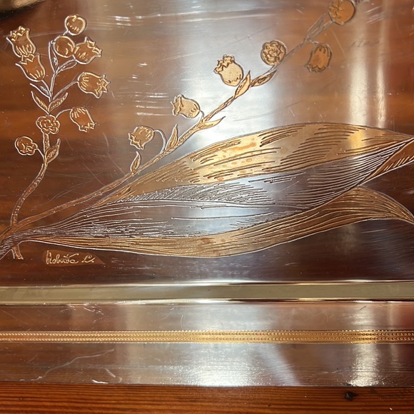 Vintage Elegant Gioiel Oro Tray Designed by Roberto C. Italy 24 K Inox 18/10 - Picture 2 of 16